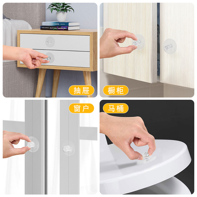 Multi-functional handle handle, household non-drilling hook, drawer, wardrobe sliding door, glass door adhesive auxiliary handle Application Scenario