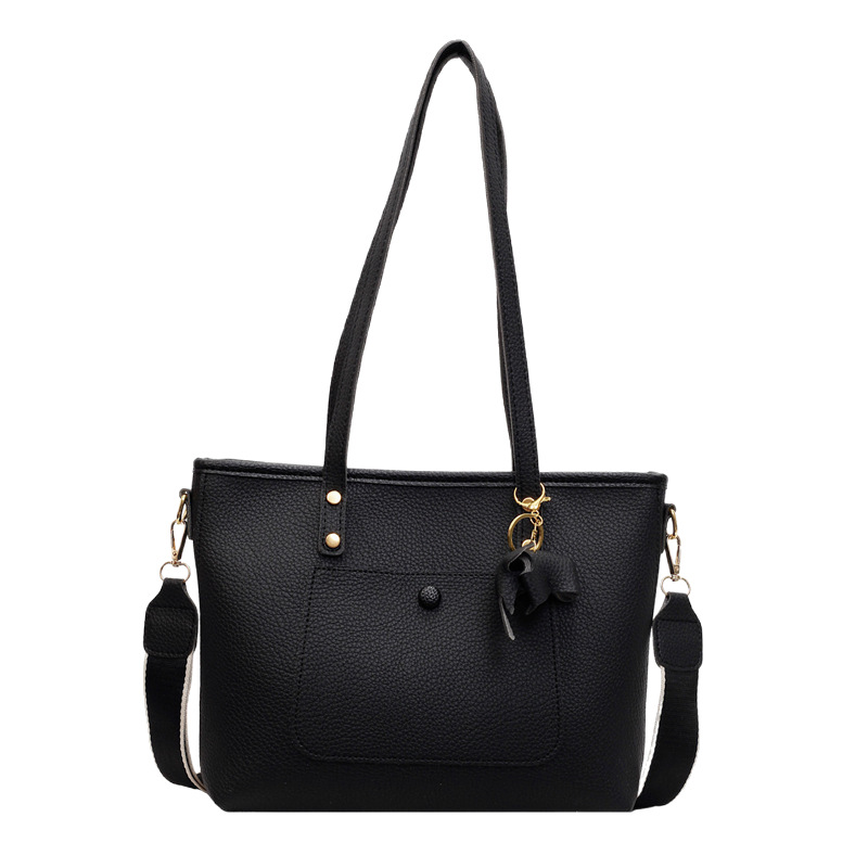 High-end, fashionable, large-capacity tote bag for women 2025 new style, simple solid color, versatile commuting single-shoulder crossbody bag Item Picture