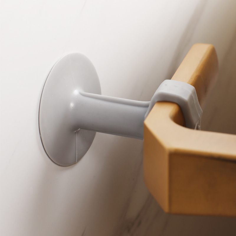 New door suction silicone door handle anti-collision pad, door rear suction cup, bathroom door collision door stop, gray and black Specification drawing
