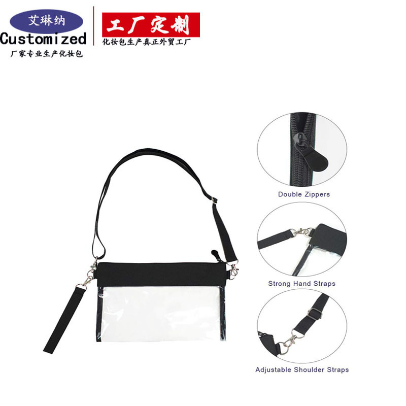 Customized transparent PVC crossbody bags, stadium loose change and mobile phone waterproof storage bags that are popular on Amazon Application Scenario