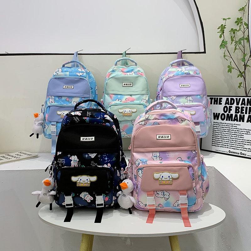 New Korean cartoon pattern girls' schoolbag, cute high school students' backpack, large-capacity and stylish junior high school students' backpack details Picture