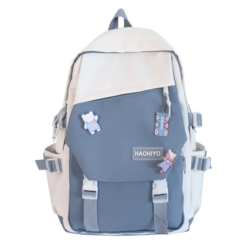 Simple, large-capacity, high-appearance-level college student schoolbag, female high school student computer backpack, niche Haraju-style male backpack Item Picture