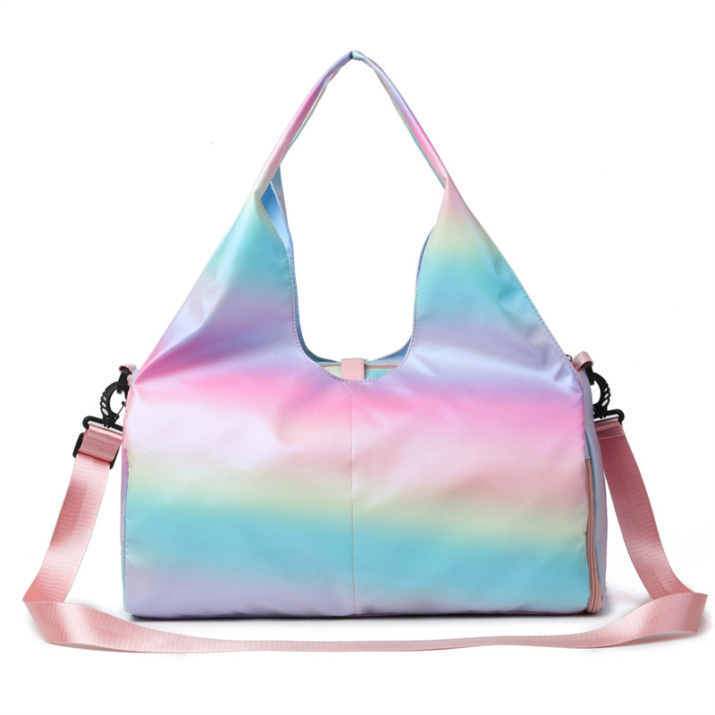 Trendy and colorful travel bag, fashionable fitness and yoga bag, large-capacity simple hand-held bag with shoulder storage Item Picture