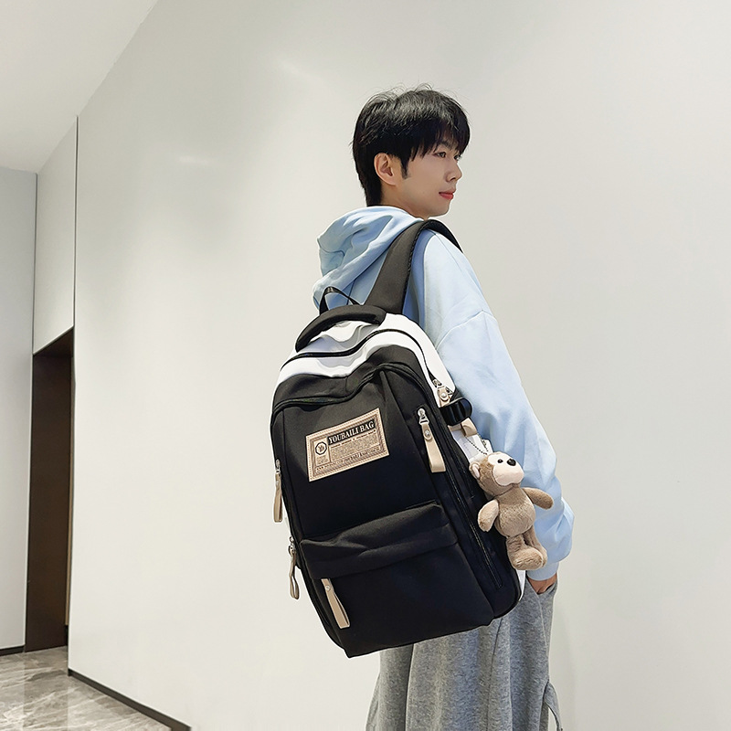 New large-capacity schoolbag, Korean high school student trend backpack, versatile college style couple backpack details Picture