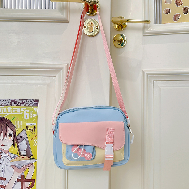 Japanese-style cute little backpack, fashionable and versatile on Instagram, student's fresh and cute candy-colored nylon crossbody bag for travel Specification drawing