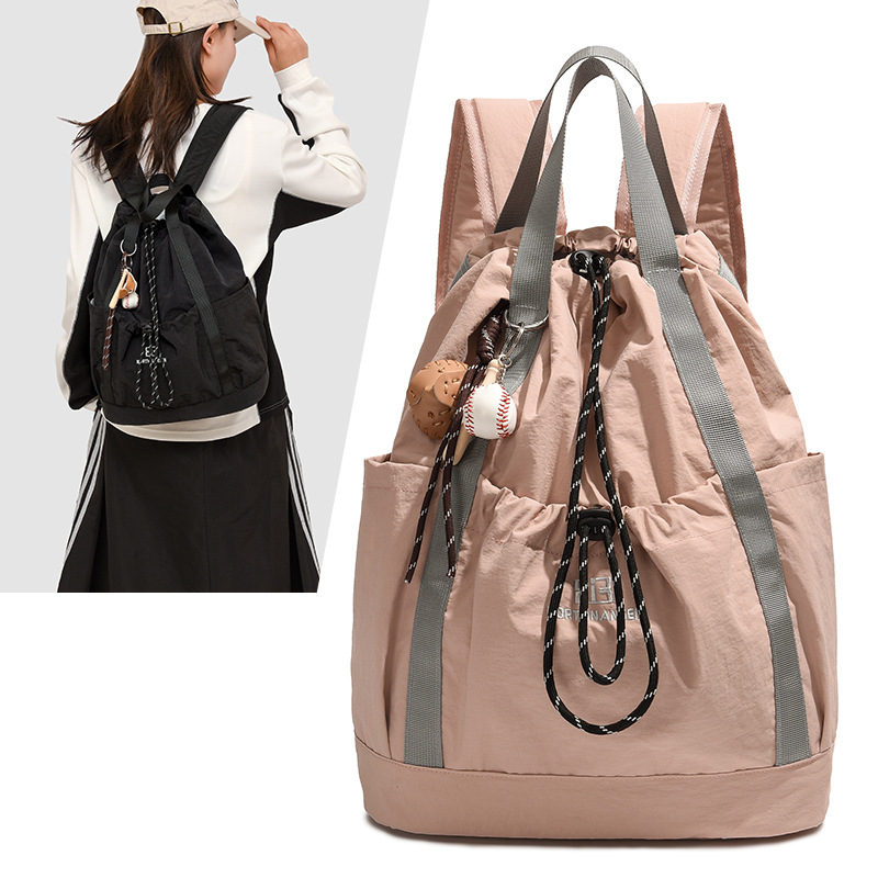 Lightweight drawstring backpack for export, outdoor sports and mountaineering backpack, trendy color-blocking travel backpack details Picture