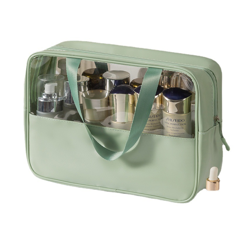 New travel waterproof transparent makeup bag, high appearance level, portable large-capacity three-piece set, multi-functional makeup storage Item Picture