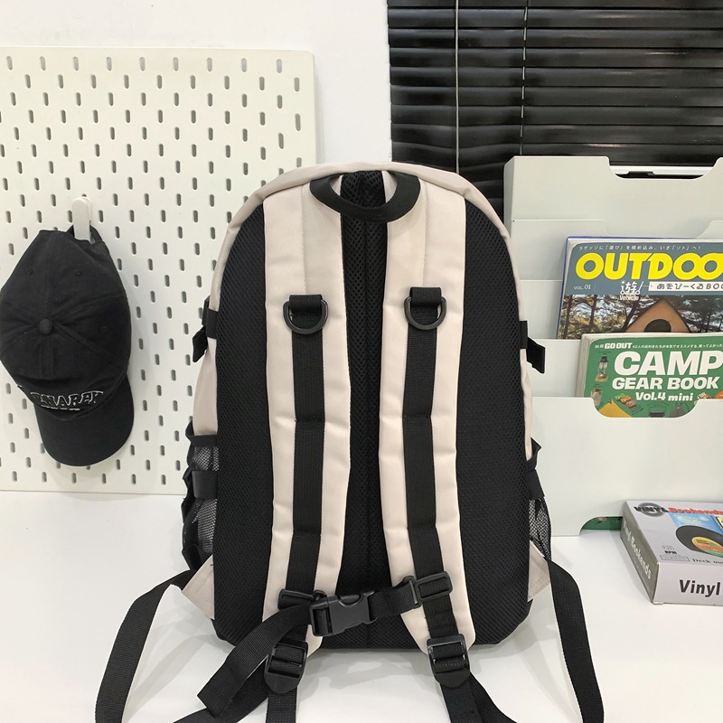 Workwear-style backpacks for college students, schoolbags for girls, ins for high school students, outdoor travel fashion trends, sports backpacks for boys Specification drawing