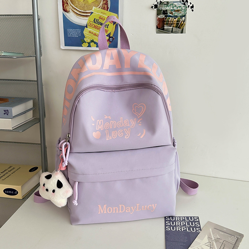 Japanese-style school backpacks, cute and simple letter backpacks for female junior high school students, and a trend of large-capacity computer backpacks for college students Specification drawing