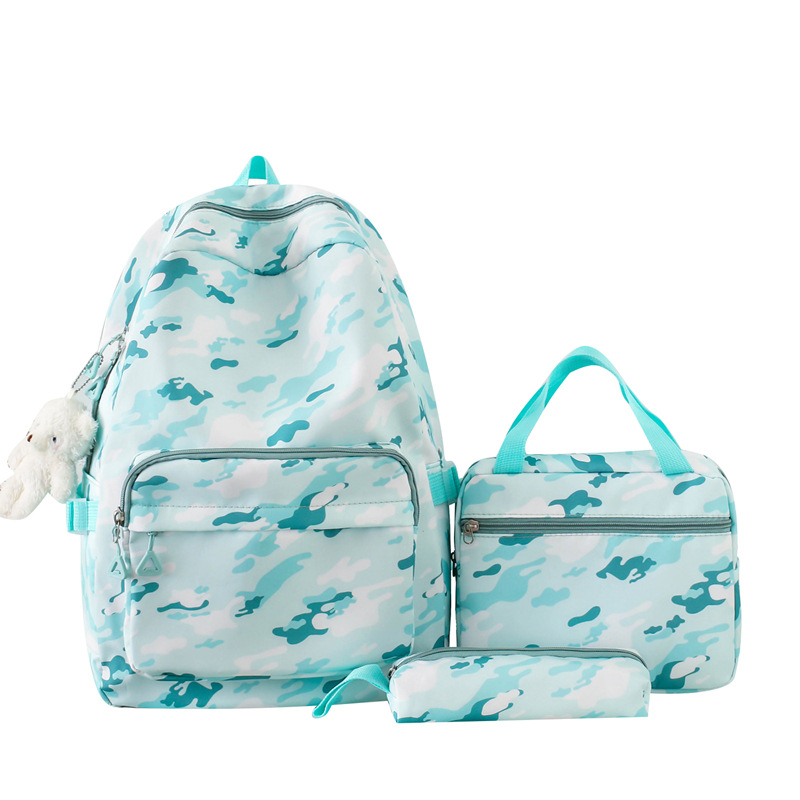 New cross-border three-piece set backpacks for boys and girls, large-capacity and durable backpacks, trendy school bags for primary and junior high schools Item Picture