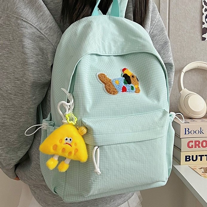 Japanese-style InS-style cute puppy schoolbag for high school girls, girlish schoolbag, casual campus backpack for college students full figure
