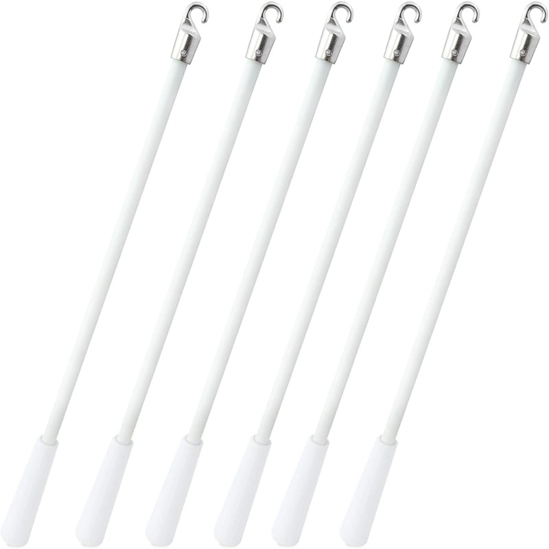 Curtain accessories: 43cm silver fiberglass rotating rods, 2 pieces, 4 pieces, 6 pieces set Specification drawing