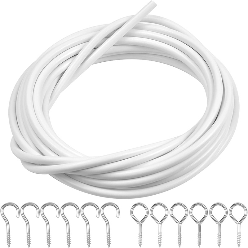 4-meter spring rope, 6 sheep eye rings, 6 question mark hooks, curtain accessory set full figure