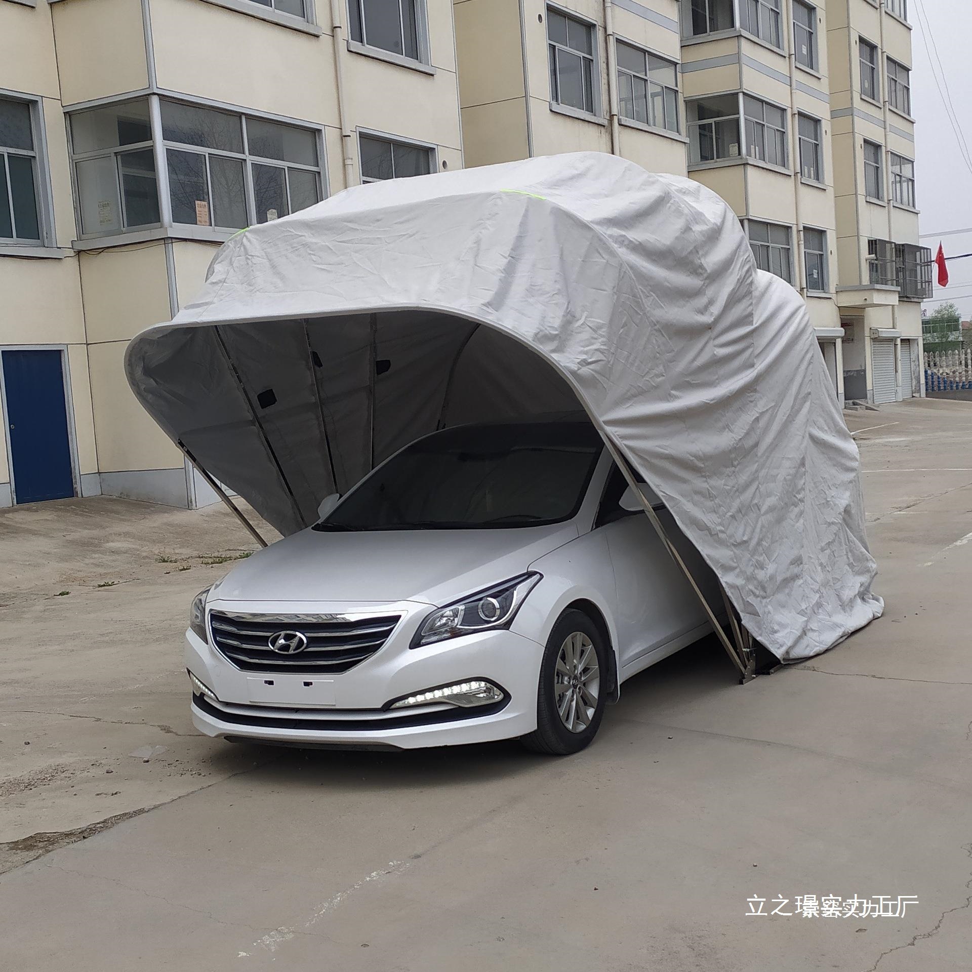 Mobile hydraulic carport, folding car garage, simple retractable sun protection, automatic sunshade, rainproof outdoor car cover Application Scenario