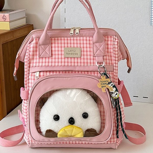 The backpack is durable and color-blocking, a versatile bag for girls and Internet celebrities, a lightweight Instagram backpack, and a fresh and stylish Korean style details Picture