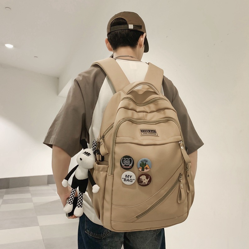 New fashionable and retro schoolbag, large-capacity, dirt-resistant backpack for college girls, lightweight computer bag, outdoor travel bag full figure