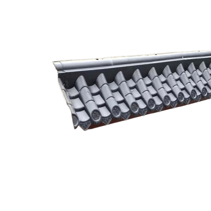 The 123478 wall tile cap is a double-sided integrated, dark red resin tile for the courtyard wall head. The tile cap is covered with tiles Item Picture