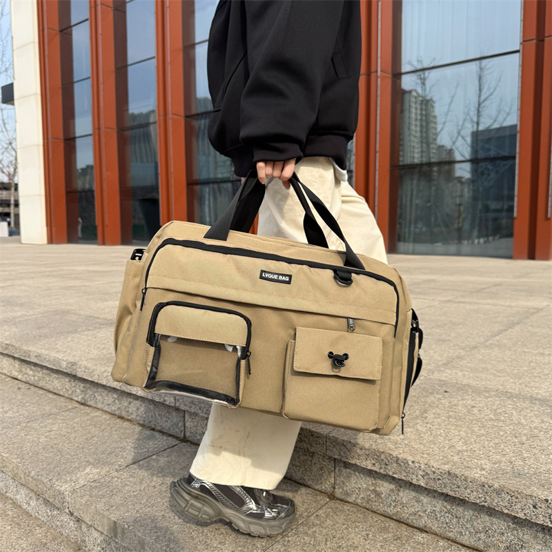 Large-capacity business travel bag for both men and women, multi-functional hand-held canvas luggage bag with shoe compartment and dry and wet separation sports bag Specification drawing
