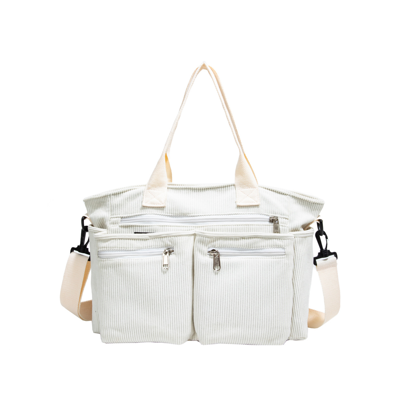 Large-capacity fashionable corduroy single-shoulder bag for women, Spring 2025 new style simple single-shoulder bag, versatile commuting crossbody bag Item Picture