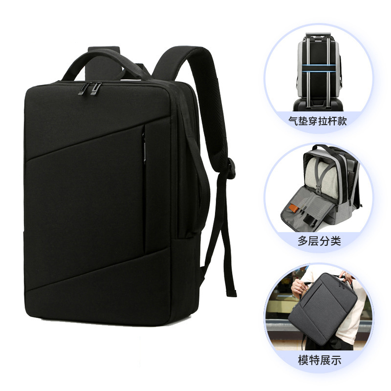 Cross-border simple men's computer bag, hand-held high-end business backpack, large-capacity portable multi-functional backpack details Picture