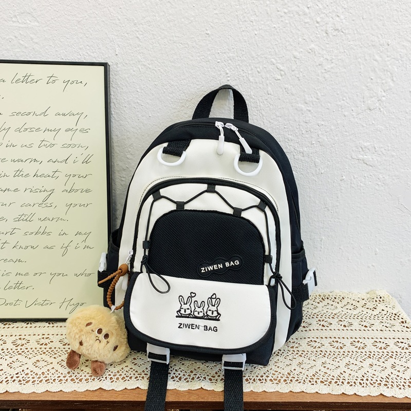 Korean-style children's schoolbag, cute color-blocking backpack for primary school students, large-capacity bag, new travel small backpack for kindergartens Specification drawing