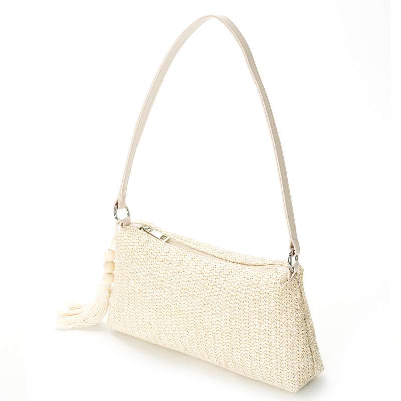 ins2024 New summer vacation style woven bag, large capacity handbag, shoulder bag, beach bag, straw woven bag Specification drawing