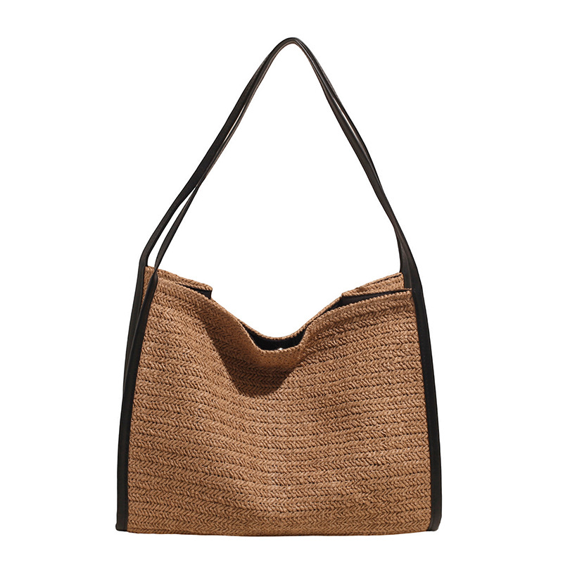 The new 2025 Korean-style casual high-end straw woven large-capacity tote bag for women is a versatile and high-quality single-shoulder bag for the summer trend season Item Picture