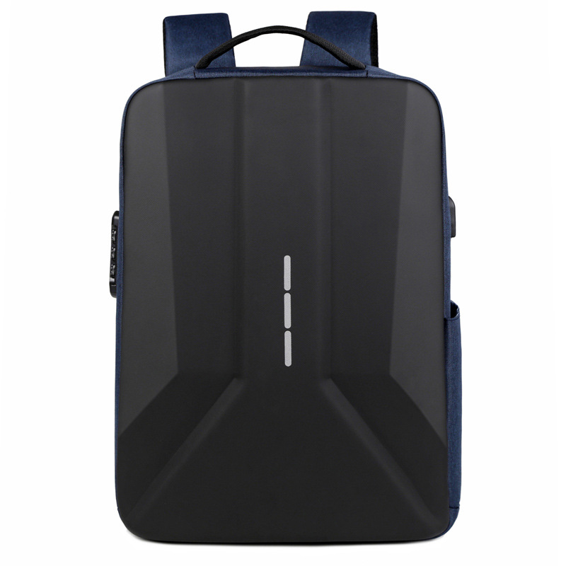 Cross-border men's large-capacity hard-shell backpack, water-resistant, high-end business computer bag, commuting travel backpack Item Picture