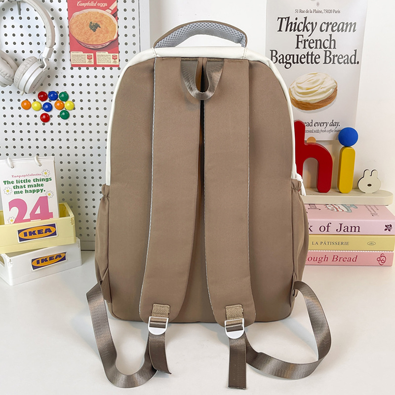 2024 New fashionable and trendy computer bag with contrasting colors, large-capacity backpack, student schoolbag, women's Korean version lightweight backpack Specification drawing