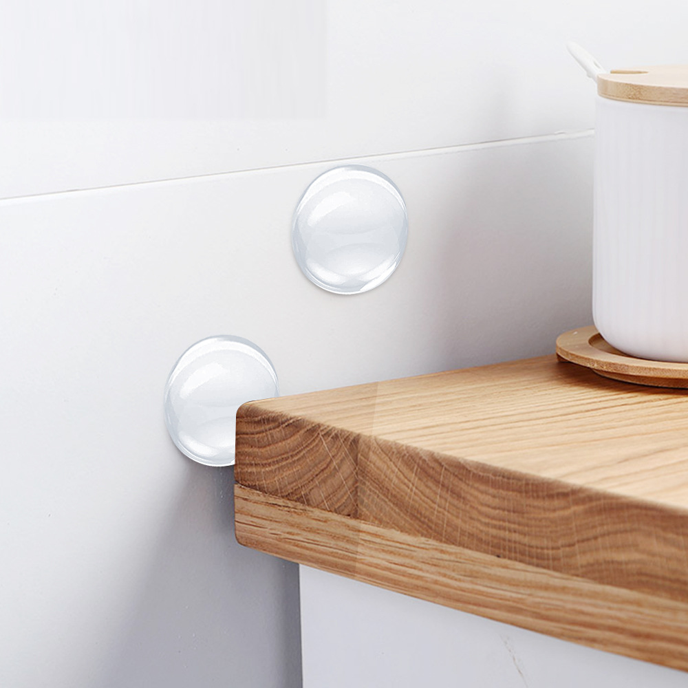 Soundproof pads for home door handles, circular anti-collision stickers for cabinet doors, self-adhesive PU glue, no need for drilling, 6-piece set for the back of doors Application Scenario