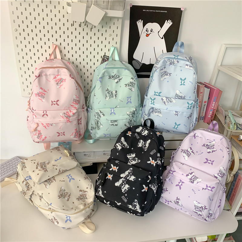 New and fresh high school student backpack, junior high school student and female student backpack, large capacity, high appearance level computer bag details Picture
