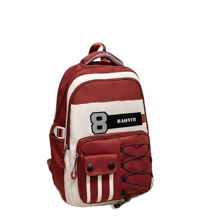 The new schoolbag is a large-capacity, lightweight, lightweight, spine-protecting, fashionable and versatile backpack for junior high school, senior high school and college students Item Picture