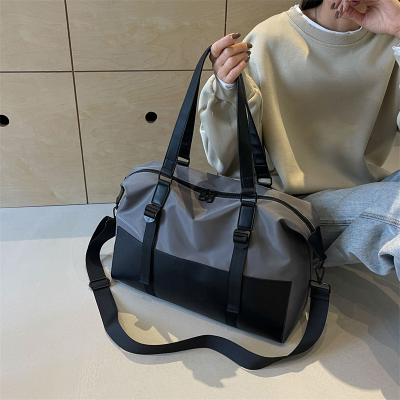 New fashionable single-shoulder crossbody fitness bag for men and women, large-capacity lightweight handbag, Oxford fabric short travel bag full figure