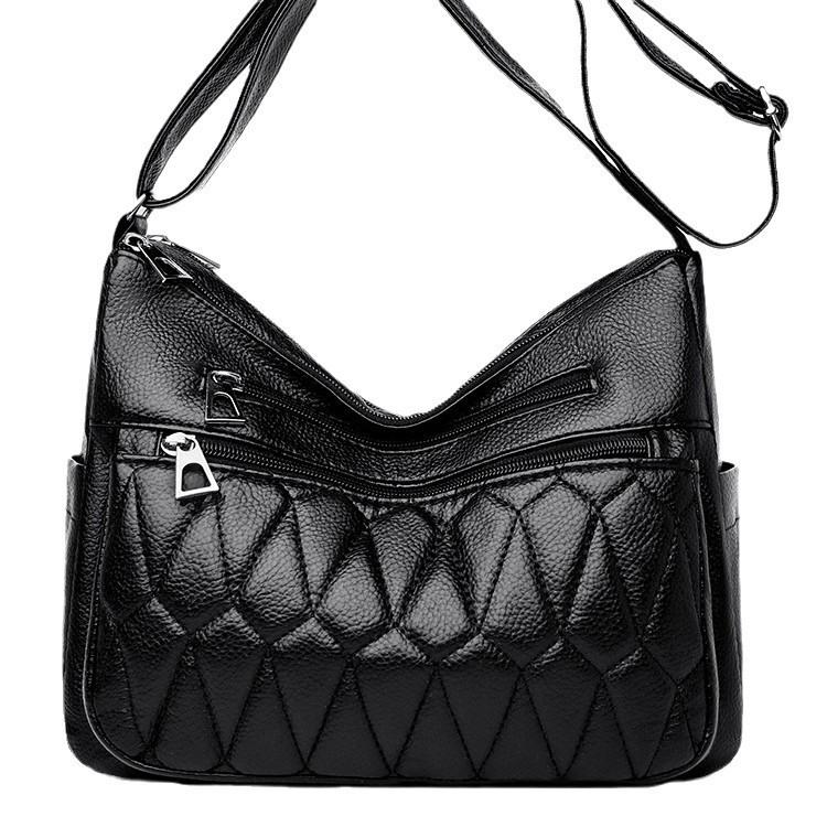 High-quality texture women's bag 2024, soft multi-layer versatile single-shoulder crossbody bag, large-capacity fashionable for middle-aged and elderly mothers Item Picture