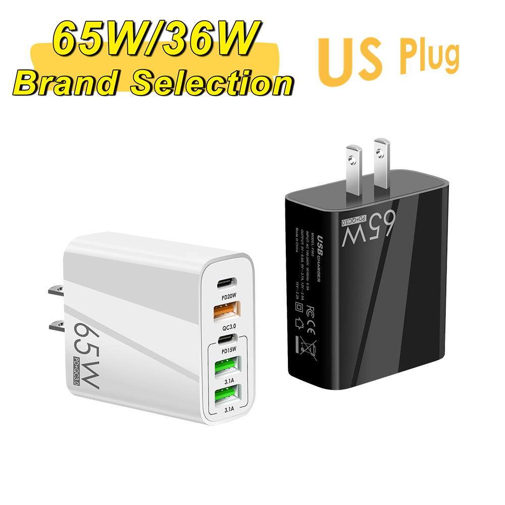 65W charger PD20W+QC3.0 dual-port PD fast charging is suitable for Apple iphone13 and Android phone charging heads details Picture