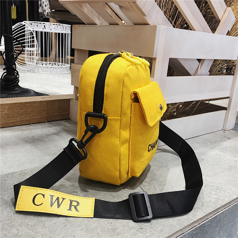 2019 Canvas small bag for Women, new trendy Korean style creative fashion crossbody bag, student single-shoulder bag, girl small crossbody bag Specification drawing