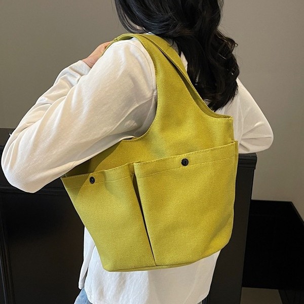 2025 Large Capacity Versatile and trendy single-shoulder tote bag for Women, new multi-pocket personalized large capacity solid color handbag for women Specification drawing
