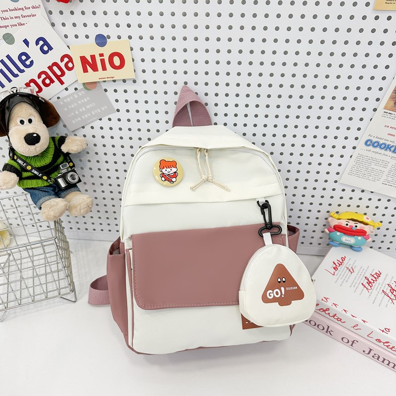 New children's kindergarten small schoolbag with contrasting colors, travel backpack, fashionable, lightweight and lightweight, cute backpack for 3-6 years old Specification drawing
