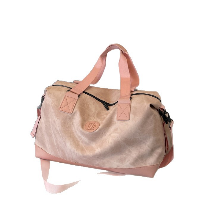 Wholesale of fashionable PU texture yoga fitness bags, outdoor swimming training bags, Korean-style crossbody boarding travel bags Item Picture