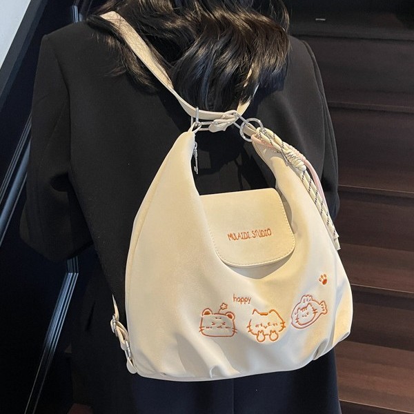 Spring and summer popular cute tote bags for women, 2025 new large-capacity single-shoulder bag, niche commuting backpack details Picture