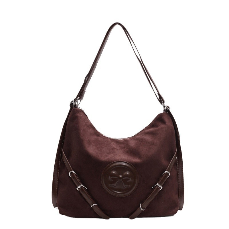 Single tote bag, zipper shoulder bag, bucket bag, shoulder bag, simple and casual small square bag for autumn and winter, trendy and versatile Item Picture