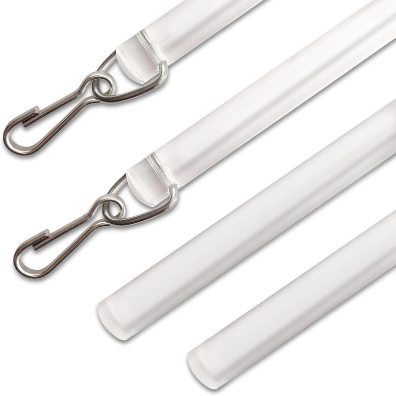 Curtain accessories: 43CM red gallbladder buckle transparent (white) rotating bar 2-piece set Item Picture