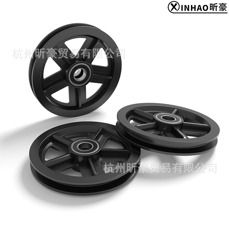 Wholesale of 12cm diameter 5-hole large pulley barn door hanging wheel accessories with bearings full figure