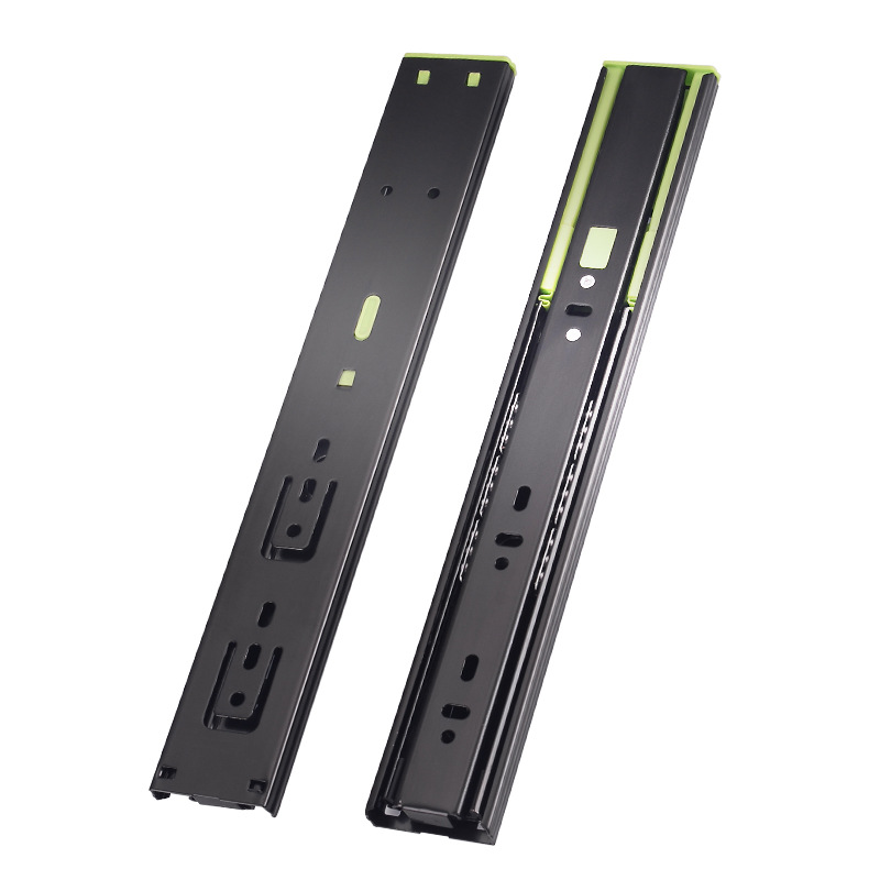 Thickened drawer slide rails, buffer, silent damping guide rails, cabinet and wardrobe hydraulic three-section rails, side-mounted slide rails wholesale Item Picture