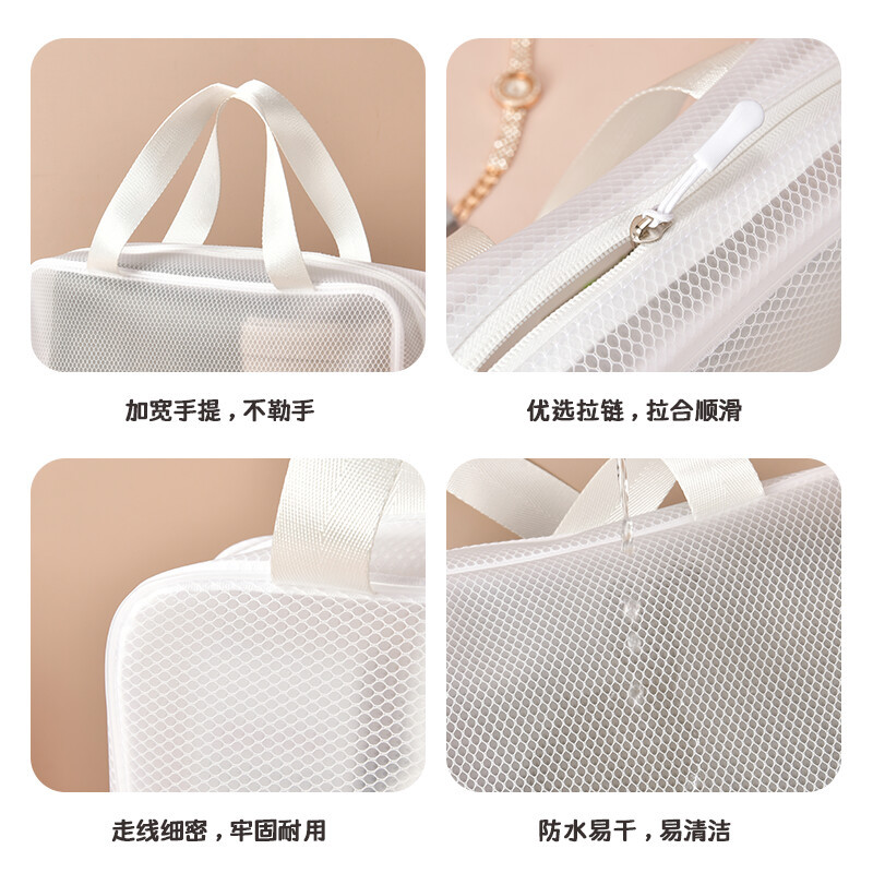 Portable hand-held makeup bag with a high-end feel, large-capacity men's and women's toiletry bag, square for carrying and storage when going out Specification drawing