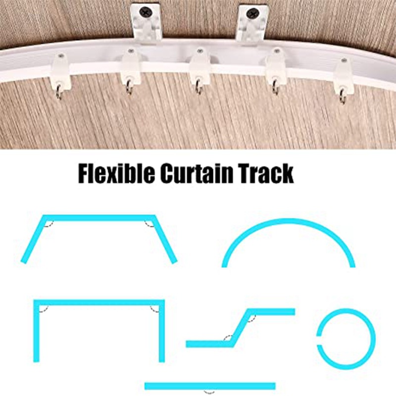 5-meter U-shaped and L-shaped plastic steel track sets with flexible silent slide tracks and hook accessories are available in stock Item Picture