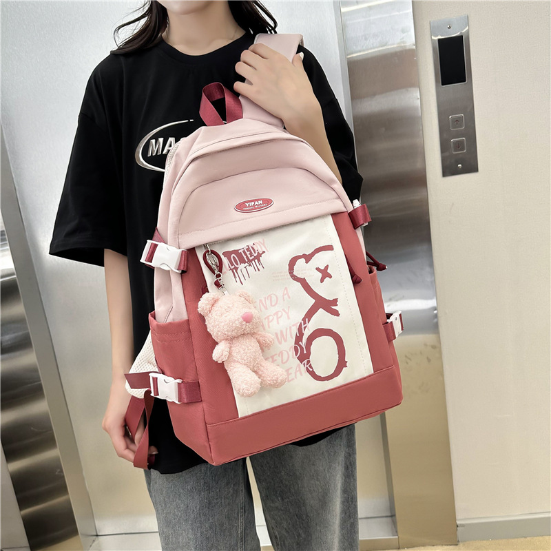 Cross-border dopamine Japanese-style schoolbag for girls, niche and simple, large-capacity computer backpack for teenagers, junior high school and college students Specification drawing