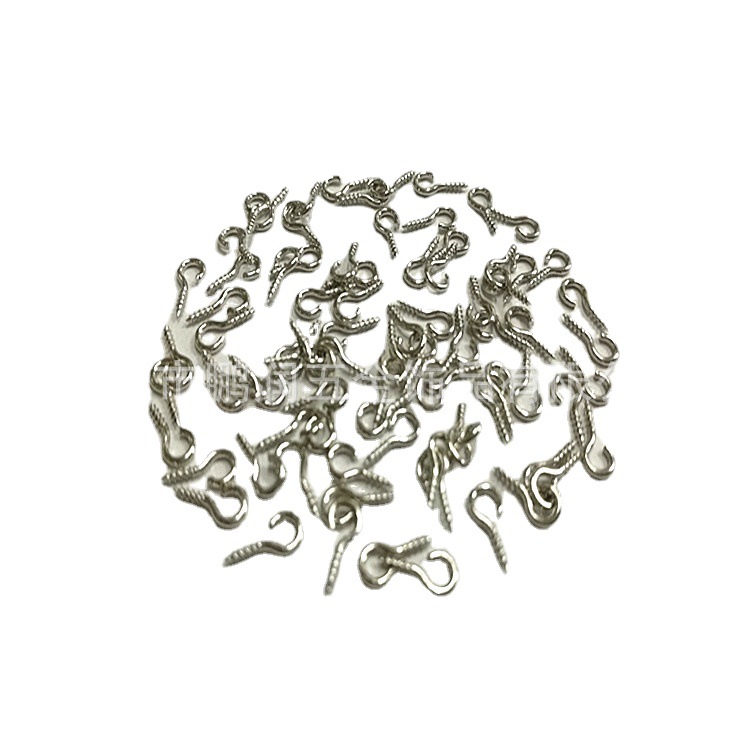Metal iron nickel-plated sheep eye closed sheep eye ring screw 9-shaped hook hardware diy jewelry self-tapping sheep eye nail Item Picture