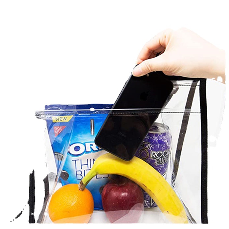 Amazon cross-border transparent PVC storage bags, fashionable and simple crossbody lunch bags, portable handbags, factory direct sales Item Picture