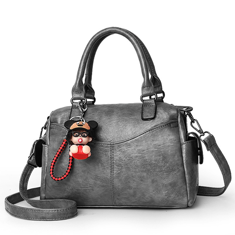 Retro motorcycle bag, hand-held women's bag, 2022 new style trendy women's single-shoulder crossbody bag, European and American pu soft leather large bag consignment Specification drawing
